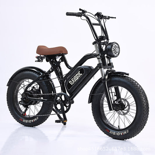Cross-border Foreign Trade 20-inch Thick Tire Electric Vehicle Retro Off-road Snowmobile Lithium Electric Vehicle Power-assisted Variable Speed Bicycle